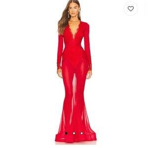Michael Costello x Revolve Martin Gown Red Size XS X-Small